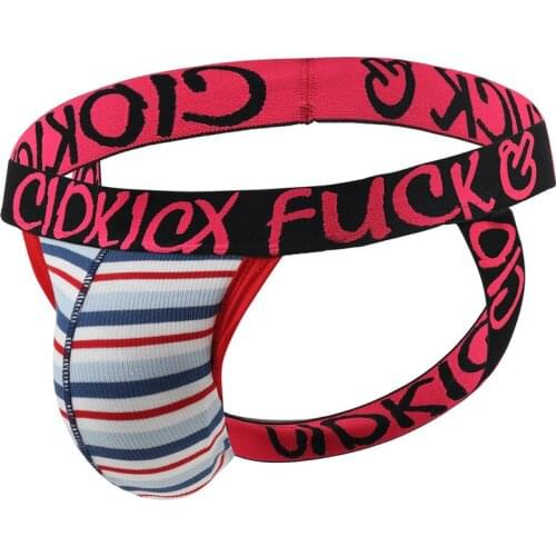 2020 Fashion Brand Man Cotton Striped Thongs Men Sexy Funny Backless Panties Male Gay Open Back Jockstrap Penis Pouch Underwear