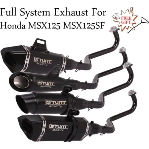 Motorcycle Full Exhaust System Escape Modifid Front Mid Link Pipe Muffler DB Killer Slip On For HONDA MSX 125 MSX125 MSX1