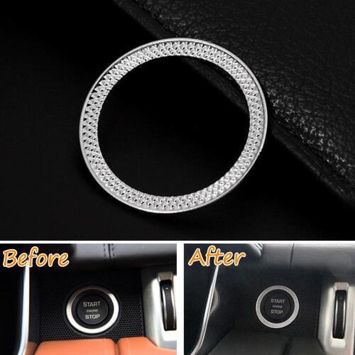 BBQ@FUKA ABS Engine Start Stop Ignition Switch Ring Trim Decoration Fit For Land Rover Range Rover Sport 2014-2016 Car Styling