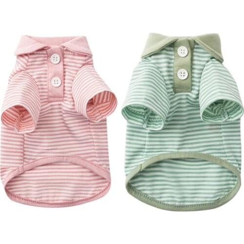 Pet Cat Pajamas Clothes Puppy Vest T-shirt Shirt Casual Striped Shirt Cat Summer Pet Cat Clothes Dog Clothes Bottoming Costume
