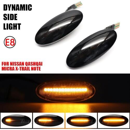 For Nissan Juke F15 Micra K12 K13 Nissan Note E11 Dynamic LED Side Light Sequential Blinker Lamp Turn Sigal Light Car Styling