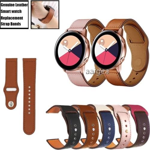 20mm 22mm Genuine Leather Band Strap for Samsung Galaxy Watch Active 2 for Watch3 41mm Watch 42mm Replacement band strap