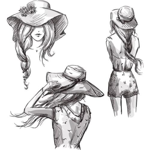 14x14cm Girl Clear Stamps Transparent Seal Silicone Seal TPR Christmas Wedding Roller Stamps DIY Scrapbook Album Card