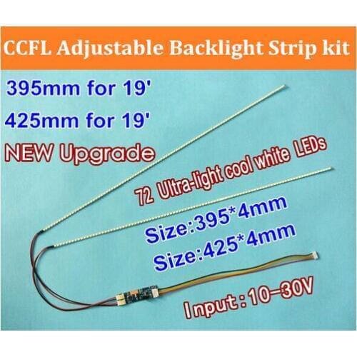 1pcs19'' 395mm 1pcs 425mm 19" Adjustable brightness led backlight strip kit,Update 19inch LCD ccfl panel to LED backlight