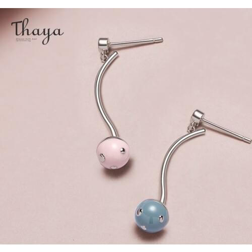 Thaya Creative Cute Design Mushroom Earring Stud Enamel Light Blue Copper Plated Earrings For Women Fine Jewelry Gift