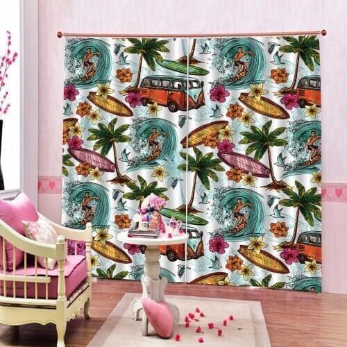 High quality custom 3d curtain fabric Color, cartoon, comic 3d Curtains Blackout for Living Room Kids Bedroom Fabric