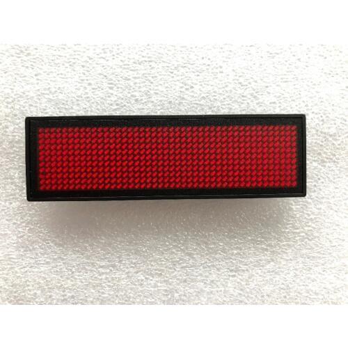 HD-NT44 Red Color Scrolling Message Led Name Badge 44x11 Pixel Single Color USB Rechargeable Led Name Tag For chest card Label