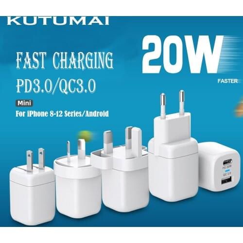 Mini PD Charger 20W USB C Charger for iPhone 12 11 Fast Charging USB Charger for Samsung Xiaomi Mobile Phone Charger Adapter