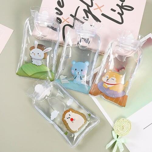 Animal Transparent Hot Water Bags Warm Belly Treasure Cartoon Hand Warmer Filled Mini Explosion-proof Portable Hot Water Bottle