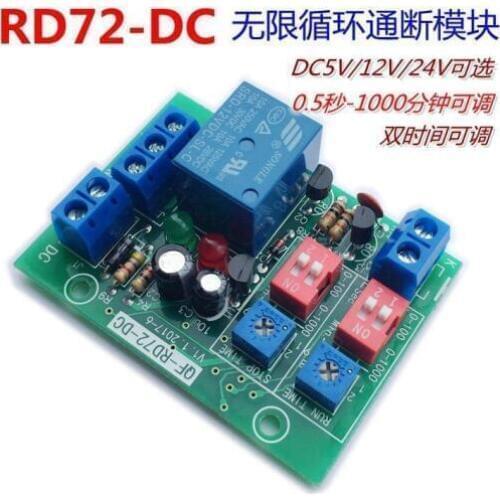 1-1000mins Adjustable Time Timer Switch Delay Relay ON OFF DC 5V 12V 24V Cycle Cyclic relay module time control module