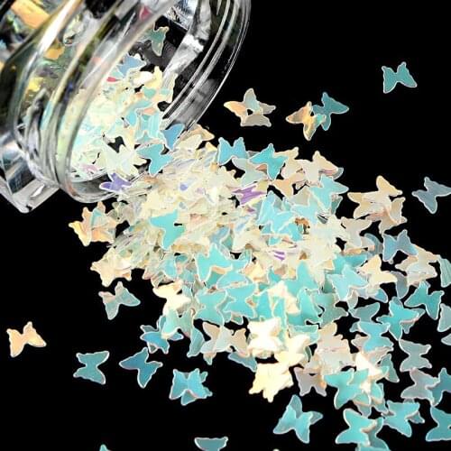 1Box Luminous Effect 3D Nail Sequins Glittering Nails Butterfly Stars Love Jewelry Accessories Nail Art Design DIY Decoration