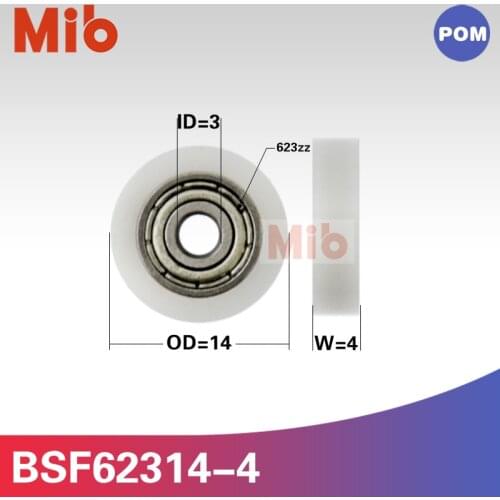 10pcs/lot micro minisize ball bearing 623zz 623 Plastic POM forming bearing DIY window door roller pulley BSF62314-4 3*14*3mm