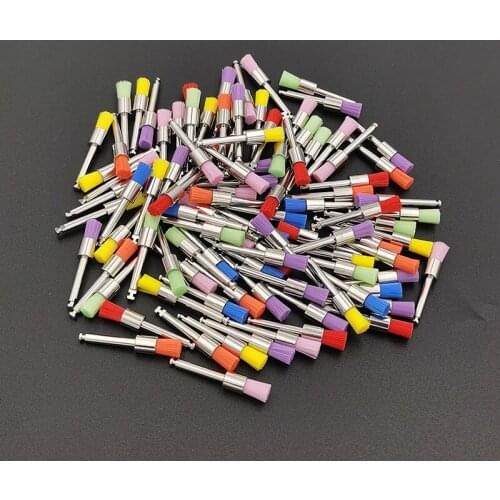 100pc/box Dental Lab Polishing Brush Nylon Flat Shape Latch Type (RA) Polishing Polisher Prophylaxis Brushes Disposable
