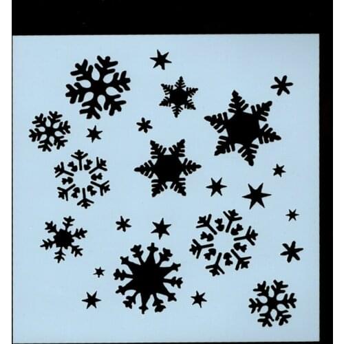 13*13 Snowflake Layering Painting template Stencils graffiti hand board hollowed out photo album graphic spray painting tool