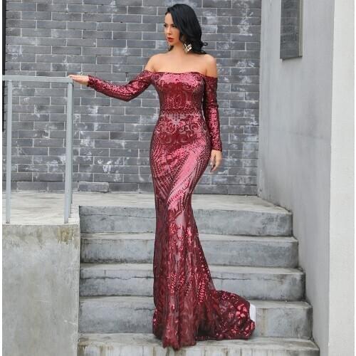 2020 Sexy Women Bra Long Sleelve Strapless Backless Dresses Sequin Elegant Evening Reflective Party Dress