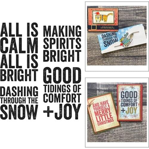 2021 New Words Bright Clear Stamps Sets Joy and Snow Scrapbooking For Crafts Greeting Paper Card Making no Metal Cutting Dies