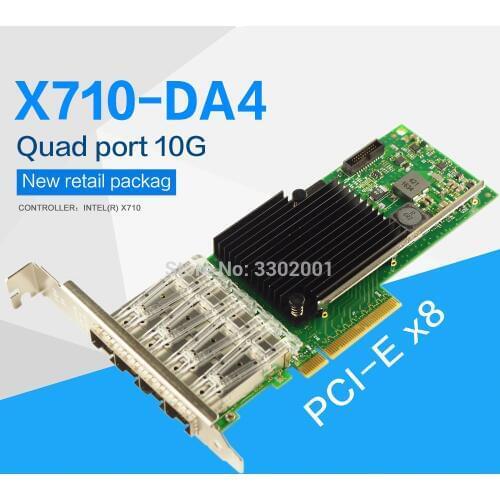 FANMI X710-DA4 4 Port 10-Gigabit Ethernet Converged Network Card Server Adapter