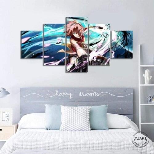 5 Piece Wall Art Canvas Anime Manga Posters Figure Pictures And Prints Modern Home Decoration Wall Paintings For Living Room