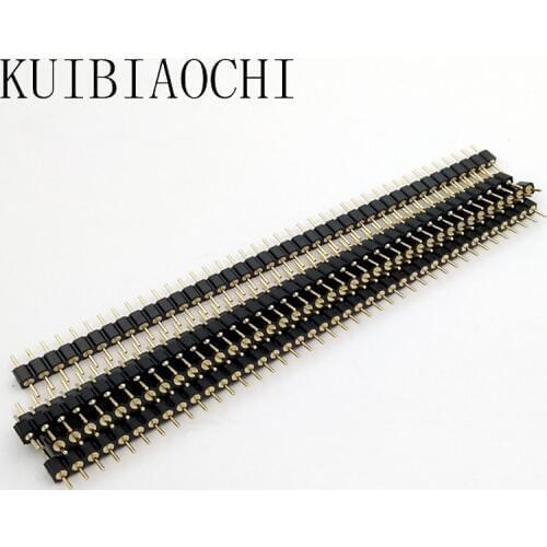 5pcs/LOT 40 Pin Connector Header Round Needle 1x40 Golden Pin Single Row Male 2.54mm Breakable Pin Connector Strip