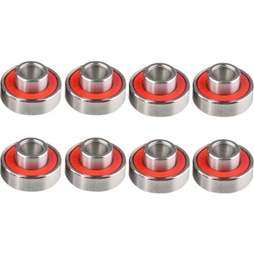 8Pcs 608-2Rs Inline Roller Skate Wheel Bearing Anti-Rust Skateboard Wheel Bearing 8X22X12.6mm with Shaft