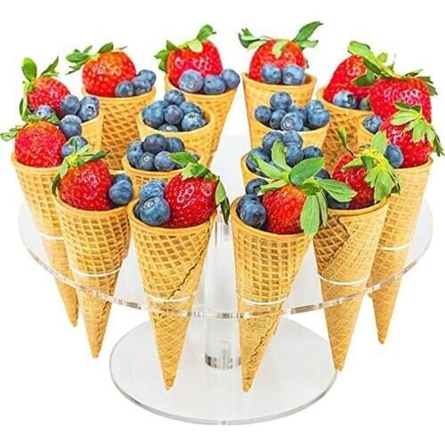 Ice Cream Candy Acrylic Holder Cones Holders Stands16 Holes 8 Holes For Wedding Party Kids Birthday Party Buffet Display