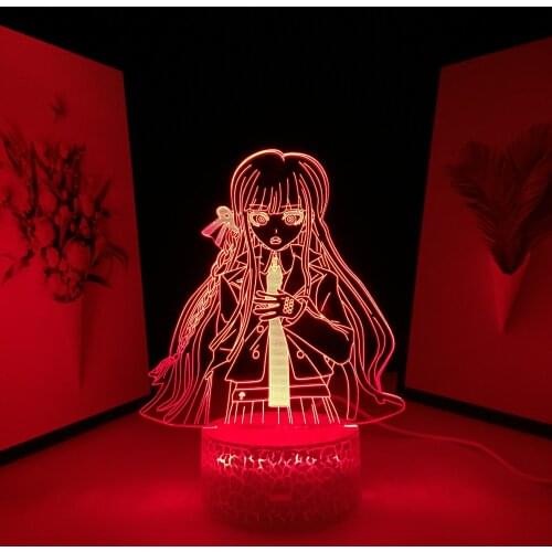 Kyoko Kirigiri Anime Danganronpa LED Night Light Remote Control 16 Color Lamp for Bedroom Decoration Child Gift Acrylic 3D Lamp