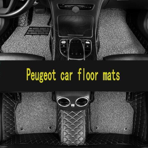 Custom car floor mats for peugeot 307 sw 308 107 206 207 301 407 408 508 2008 4008 5008 car mats auto accessories