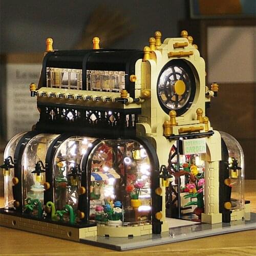 Botanical Garden Botanical Park With Luxury Lighting Module MOC 26998 Building Assemble Blocks Bricks Toys Best Gifts