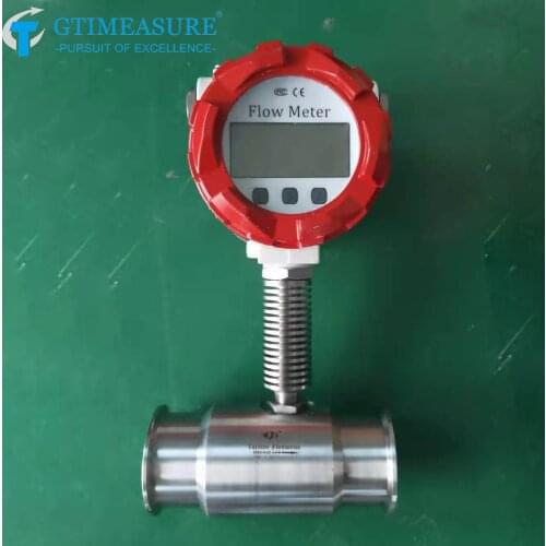 Digital Turbine Flow Meter Sensor With Clamp Connection Acid Alkali High Temperature Water Flow Measurement