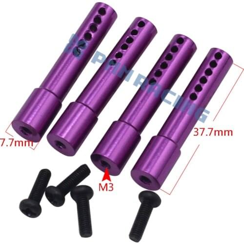 CNC Aluminium Alloy Front Rear Body Post Mount for 1/10 RC Rock Crawler Axial Tamiya Purple 37mm