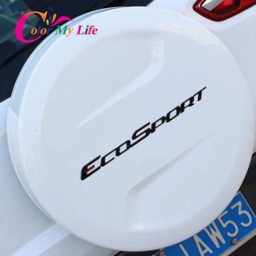 Color My Life Auto ABS Chrome Rear Backup Tire Cover Sticker Car Spare Tire Stickers for Ford Ecosport 2013-2017 Accessories
