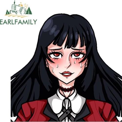 EARLFAMILY 13cm x 12.5cm For Kakegurui Yumeko Jabami Funny Car Stickers Personality Decal Occlusion Scratch Car Accessories