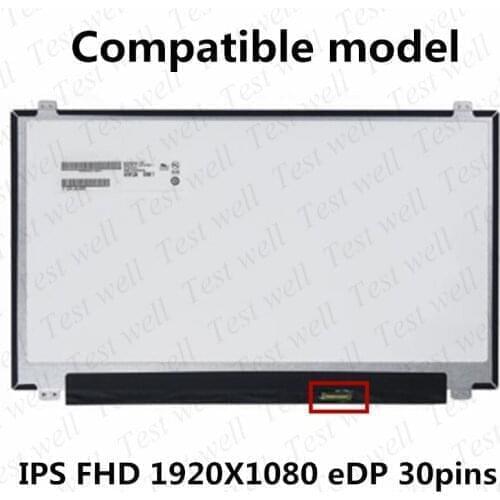 15.6" Laptop Screen LCD IPS Panel B156HAN04.1 B156HAN06.1 LP156WF4-SPB1 SPL1 SPU1 LP156WF6 SPK1 N156HCE-EAA FHD1920x1080 30pin