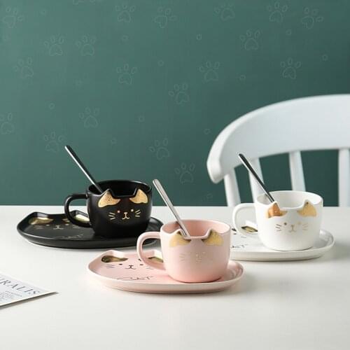 200ml Cup and Saucer Spoon Set Porcelain Cappuccino Coffee Latte Tea Mug