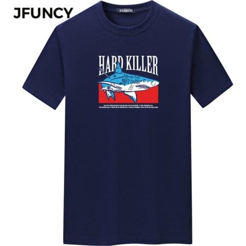 JFUNCY Oversized Men T Shirts Casual Harajuku Print Tshirt 2021 New Summer Short Sleeve Male Tee Top Man Plus Size Loose Clothes