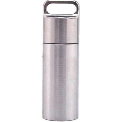 Leak Proof Water Bottle Metal Pill Holder Medicine Bottle Mini Airtight Box First Aid Portable Pill Organizer Case