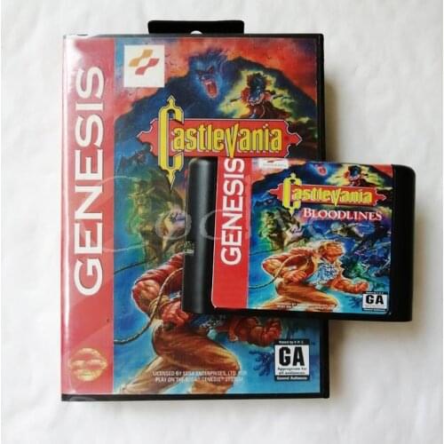 Castlevania Bloodlines for 16 bit Sega Genesis/Megadrive Video Game Cartridge Console with Retail Box