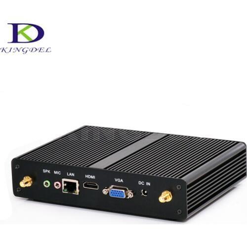 Kingdel Fanless Plam Computer Celeron J1900 Quad Core Max 2.42GHz With Wifi HDMI VGA 2*COM USB3.0 Intel HD Graphics Mini PC