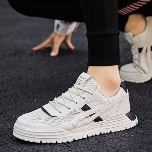 Korean version of sports shoes mens lightweight fashion mesh shoes breathable running skateboard with a variety of clothing