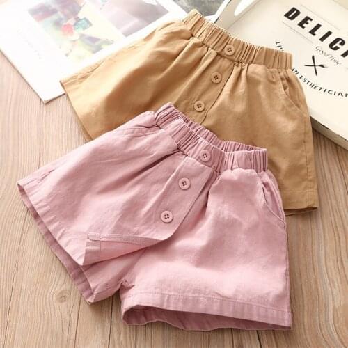 Summer Kids Shorts 2021 New Toddler Girl Casual Loose Solid Cotton Soft Shorts Baby Cute Skirt Shorts Childrens Shorts For Girl
