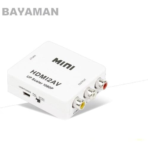 1pc Mini HD Video Converter Box HDMI to RCA AV/CVSB L/R Video Support NTSC PAL Output HDMI TO AV Adapter for Multicopter Drones