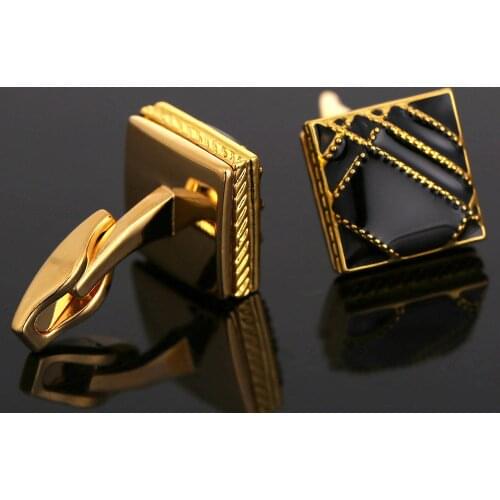 Mens Enamel Cufflinks High-quality Wedding Shirt Cuff Buttons Classic Business Style Luxury Gold Gifts for Men