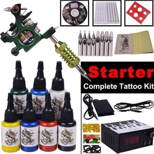 Cheap tattoo machines permanent makeup machine kit complete tattoo tool equipment 1 machine tattoo machine set