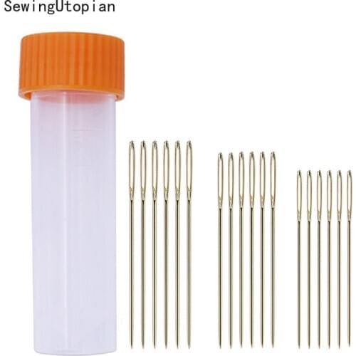 Gold Eye Embroidery Fabric Cross Stitch Needles Kit Tools Sewing Sharpening Handmade Needles 22-28# Bottle Needlework Tool