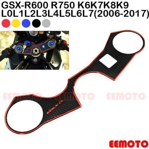 Motorcycle Motorbike Pad Triple Tree Top Clamp Upper Front End Decals Stickers For SUZUKI GSXR 600 750 K6 K7 K8 K9 2006-2017