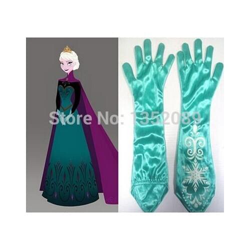 New arrival Hot Sell Children princess accessory Ice snow elsa anna aqua blue gloves Masquerade Gloves Halloween Gift of Kids