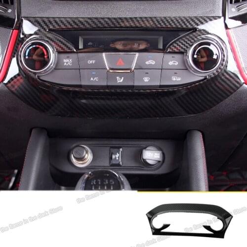 Lsrtw2017 carbon fiber abs car air conditioning panel trim for changan cs55 2017 2018 2019 2020 2021 accessories central control