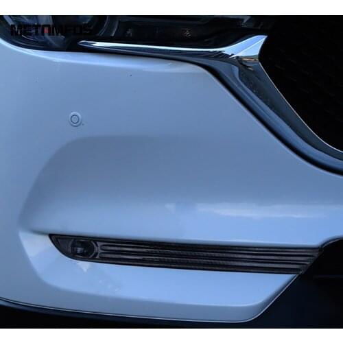 For Mazda CX5 CX-5 KF 2017-2019 2020 Carbon Fiber Front Fog light lamp Foglight Protection Cover Trim Frame Exterior Accessories