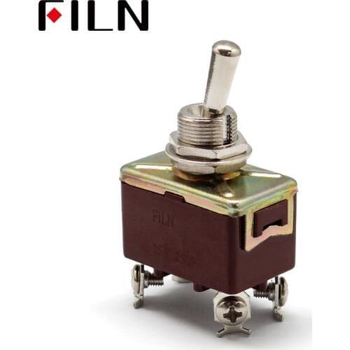 AC 250V 15A Amps OnOff Toggle Switches 2 Position DPST 4 Screw Terminals Electric Switch For Switching Lights Motors
