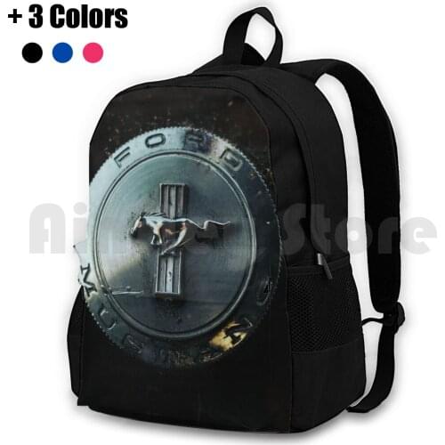 Emblem Designed Merch Outdoor Hiking Backpack Waterproof Camping Travel Mistang Car Sports Car
